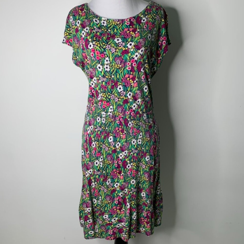 Lilly Pulitzer 12177 Women’s Floral Short Sleeve Shift Dress Size Small